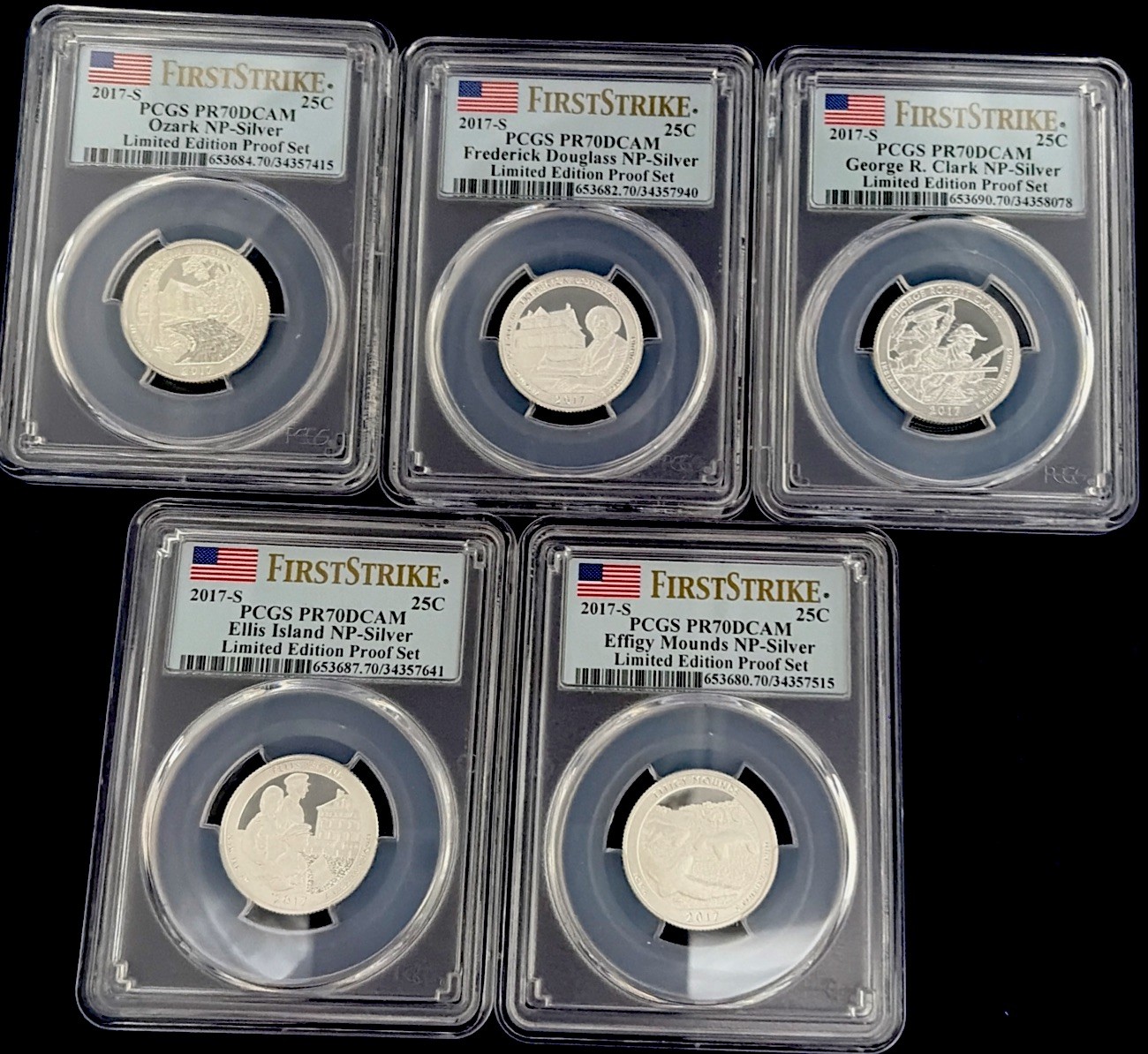 2017-S LIMITED EDITION SILVER Quarter SET PCGS PR70 First strike Label