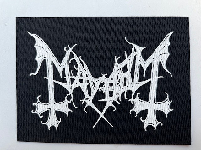 Mayhem Cloth Patch Sew On Badge Black Metal Approx 5.5\ Mayhem Cloth Patch Sew On Badge Black Metal Approx 5.5\