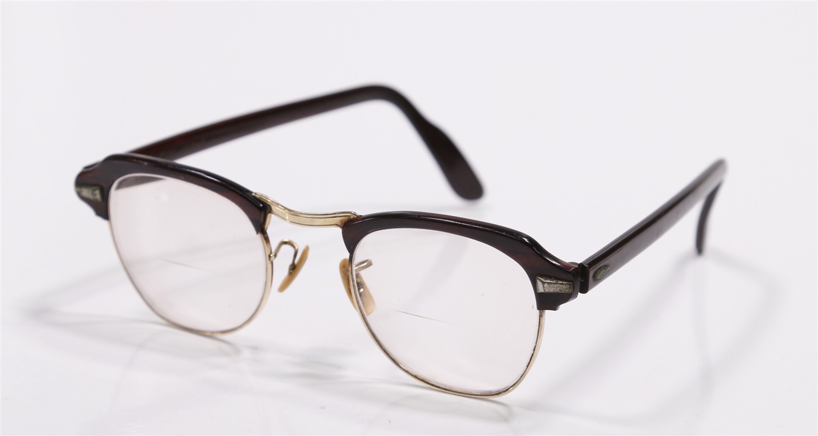 B&L Bausch & Lomb Vintage 50s 60s Half Rim 12K GF Browline Glasses 4 1/2-6