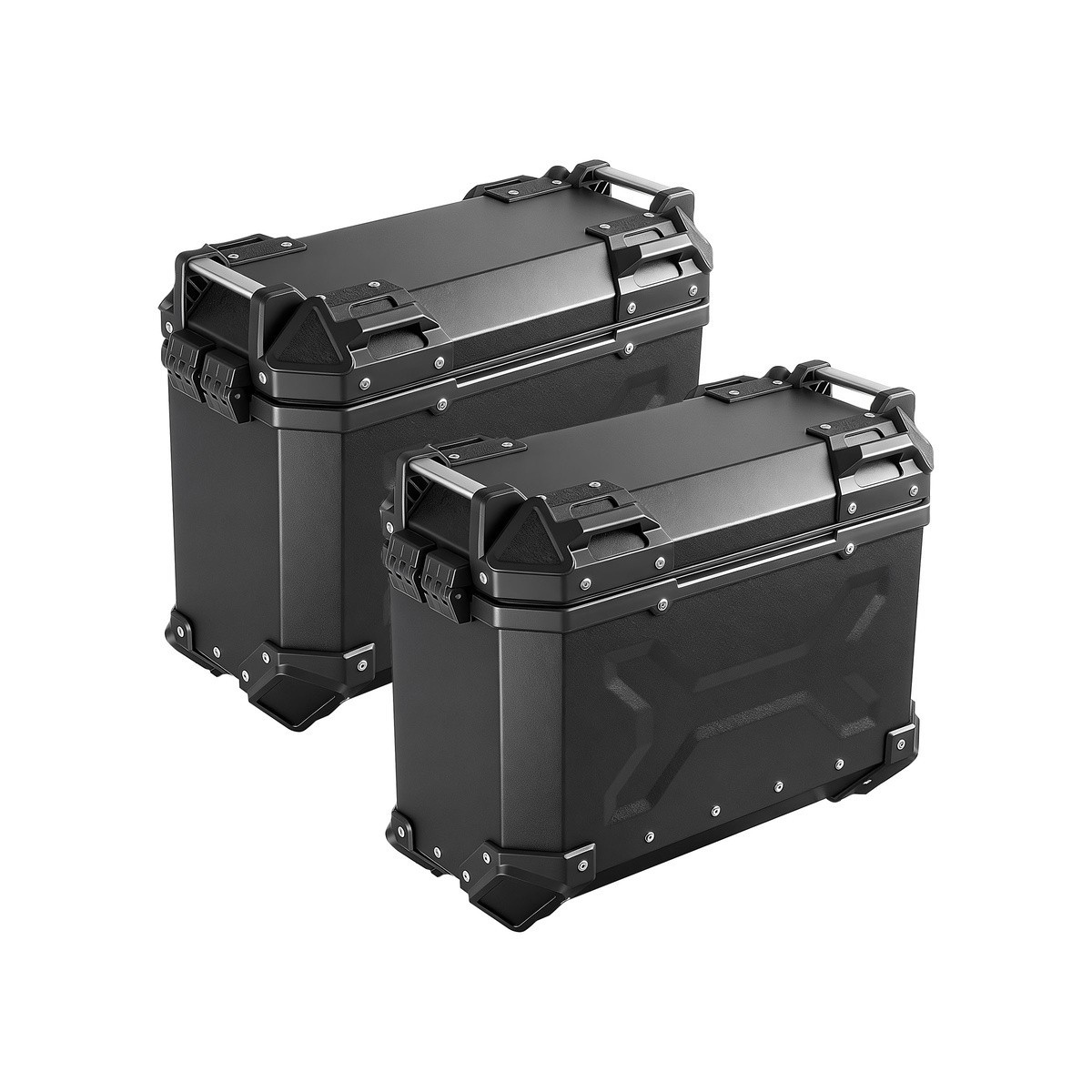Pair 36L Hard Side Storage Case Motorcycle Tour Trunk Saddlebag Panniers Black