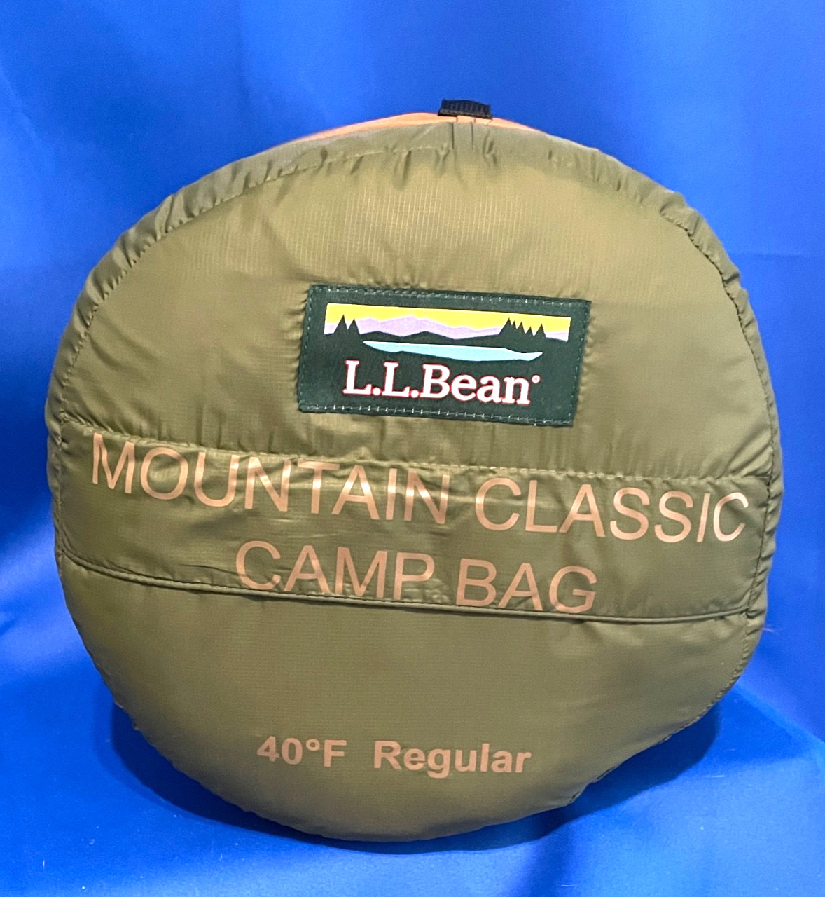 L.L. Bean Mountain Classic Sleeping Bag 40° Reg Kip Green/Saddle NEW