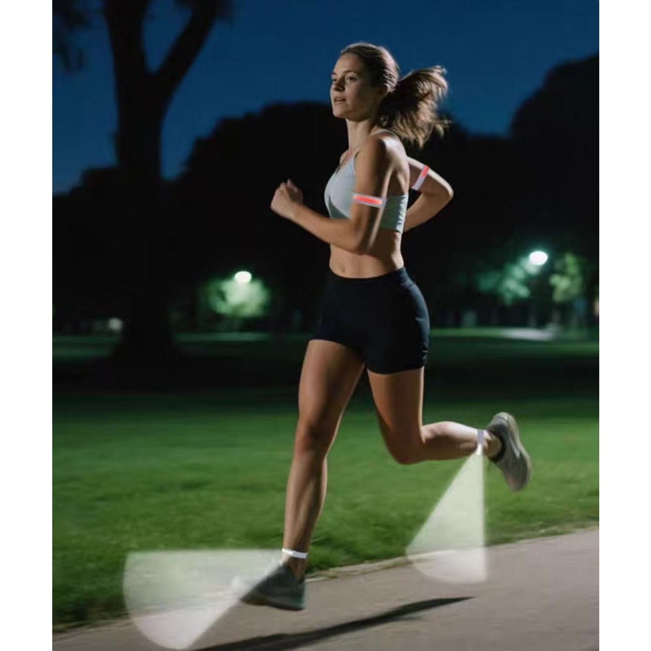 COB LED Running Light Rechargeable Waterproof Safety Armband for Night Jogging