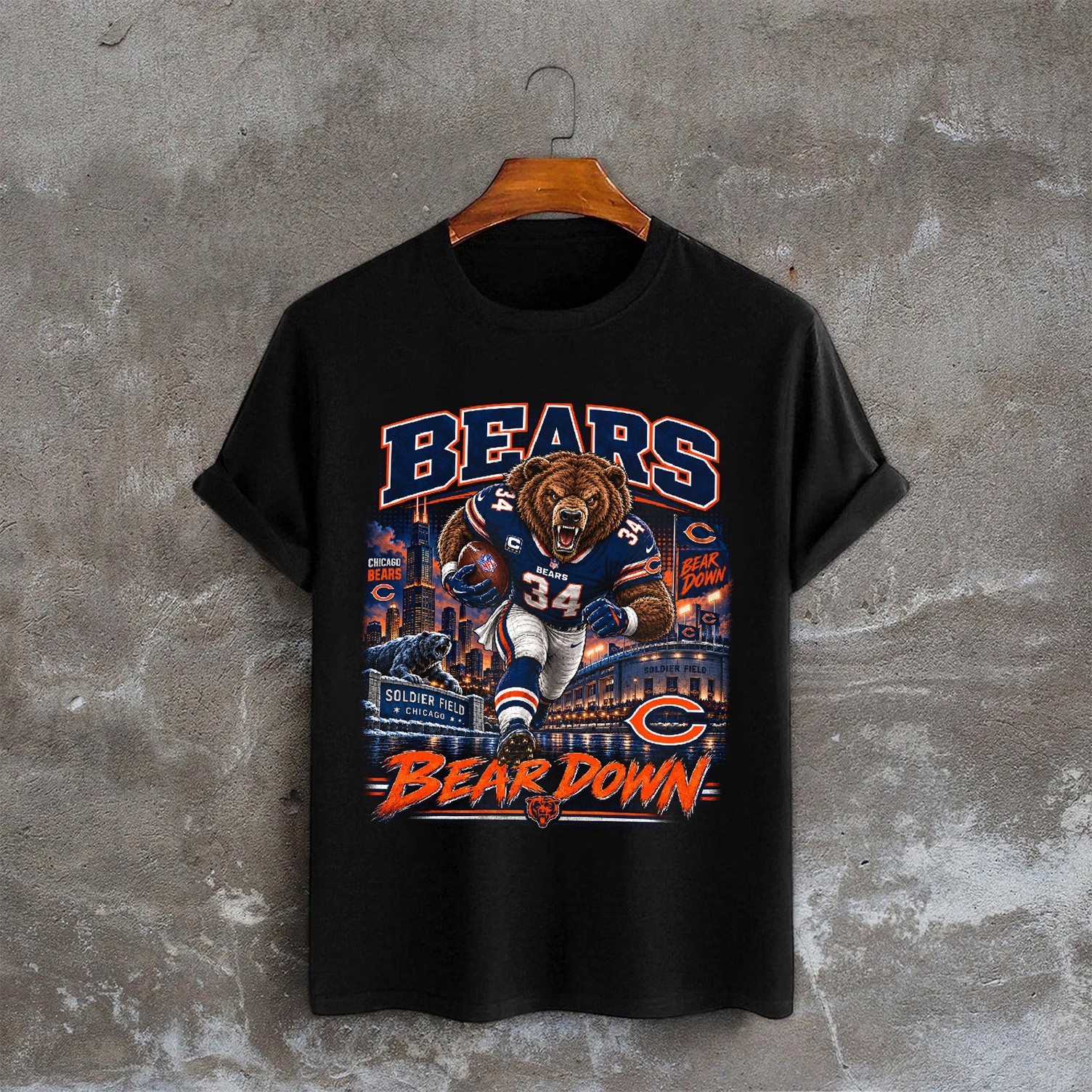 Chicago Bears Football Team Tshirt - Bear Down Tshirt