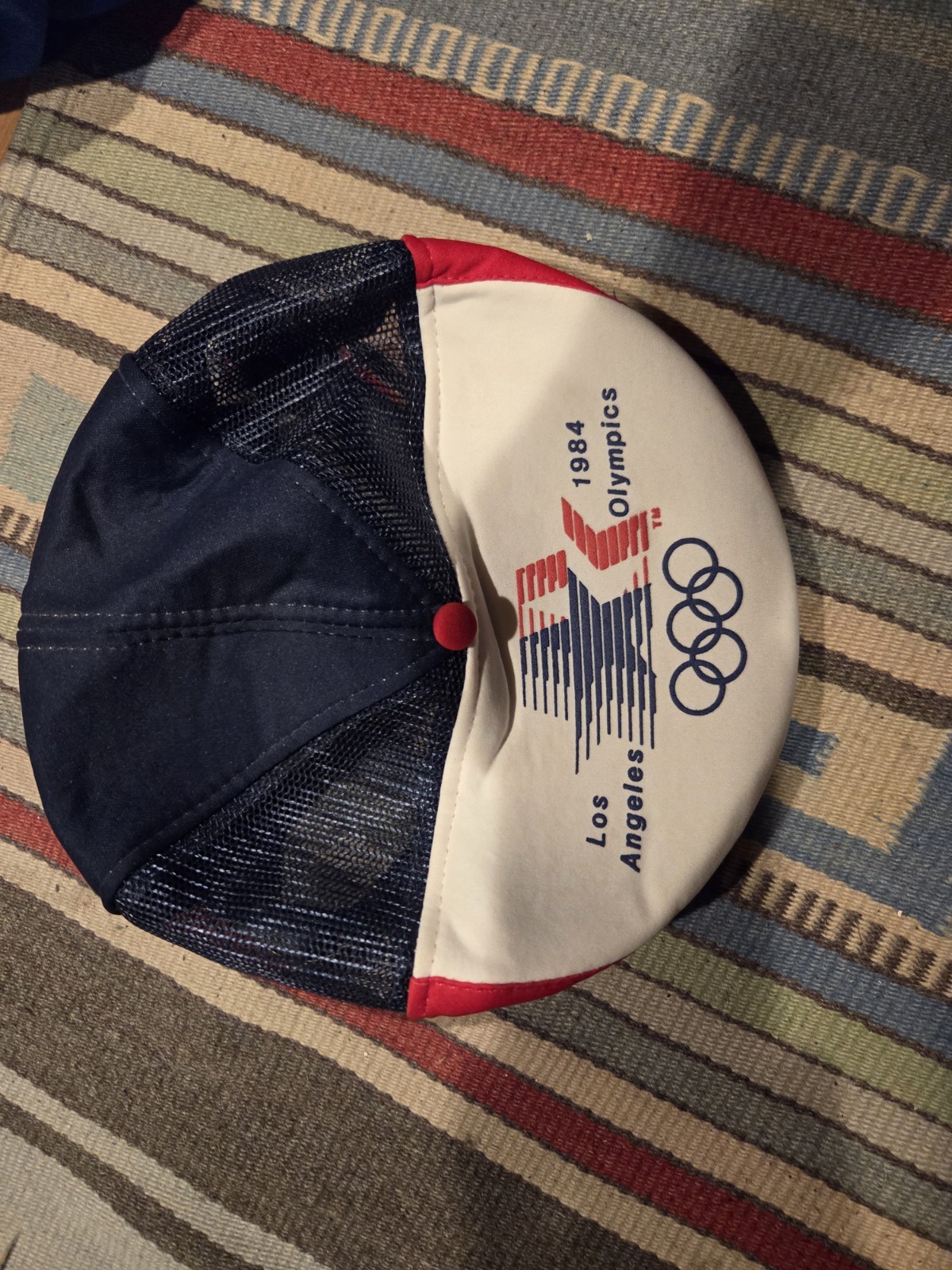 Vtg 1984 Los Angeles Summer Olympics Beret Snapback Trucker Mesh Hat Cap Rare