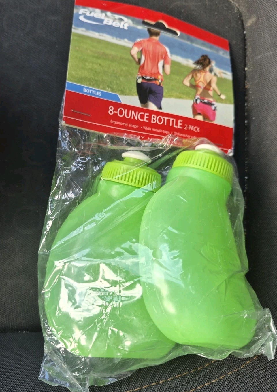 2 Fuel Belt Hydration Belt Replacement Bottle 8oz Green New Sealed