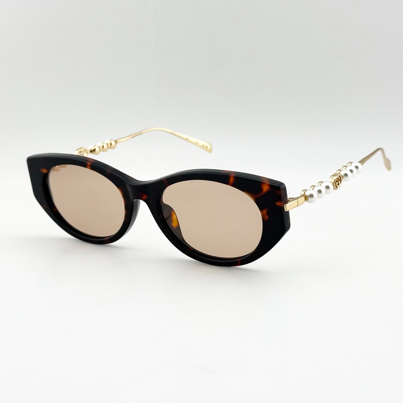Gucci GG1970SA Havana Sunglasses Brown Lens Gold Temple Unisex 54-19-145