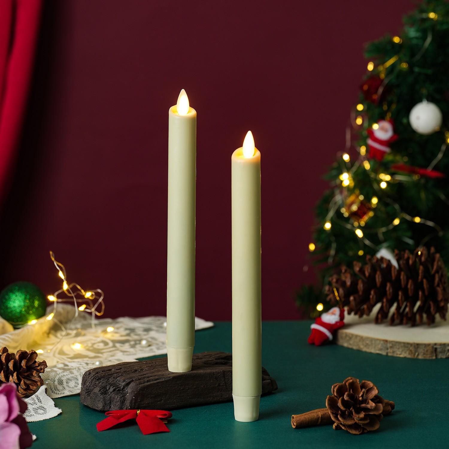Luminara Flickering Flameless Battery Operated LED Taper Candle with Remote 9.5\