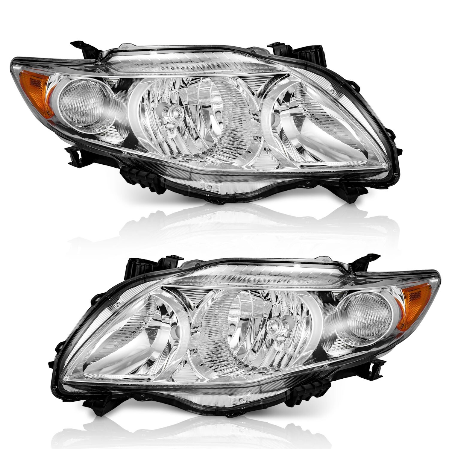 WEELMOTO For 2009-2010 Toyota Corolla Headlights Headlamp Replacement Left+Right WEELMOTO For 2009-2010 Toyota Corolla Headlights Headlamp Replacement Left+Right