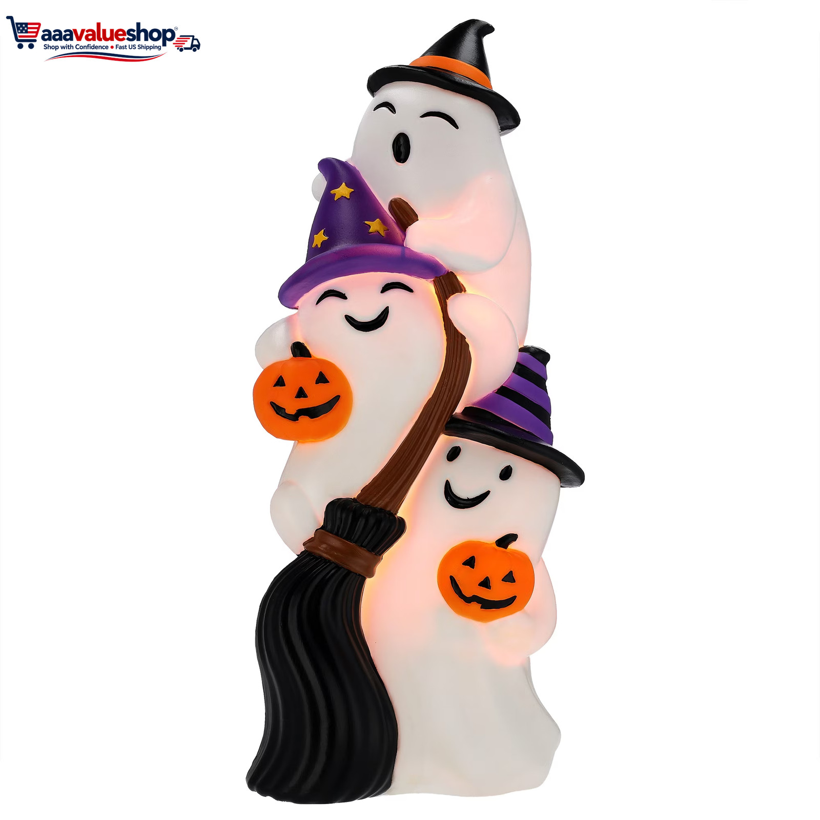 Light-Up Stacked Ghost Witches Blow Mold, 24\