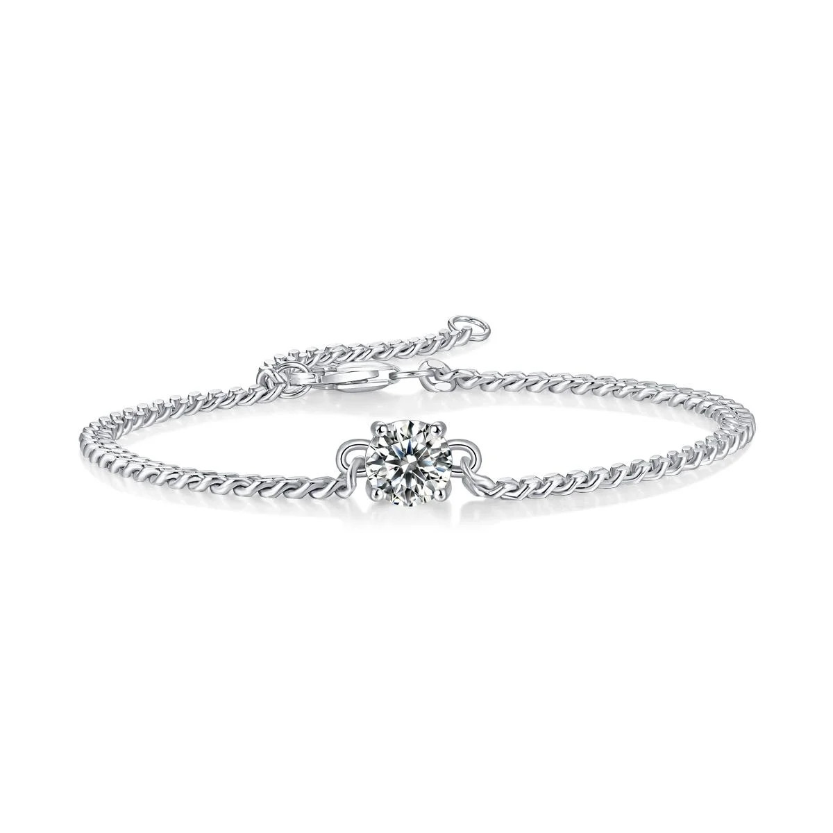 1ct Moissanite Tennis Bracelet 925 Sterling Silver Twisted Fifty8 Gift Box