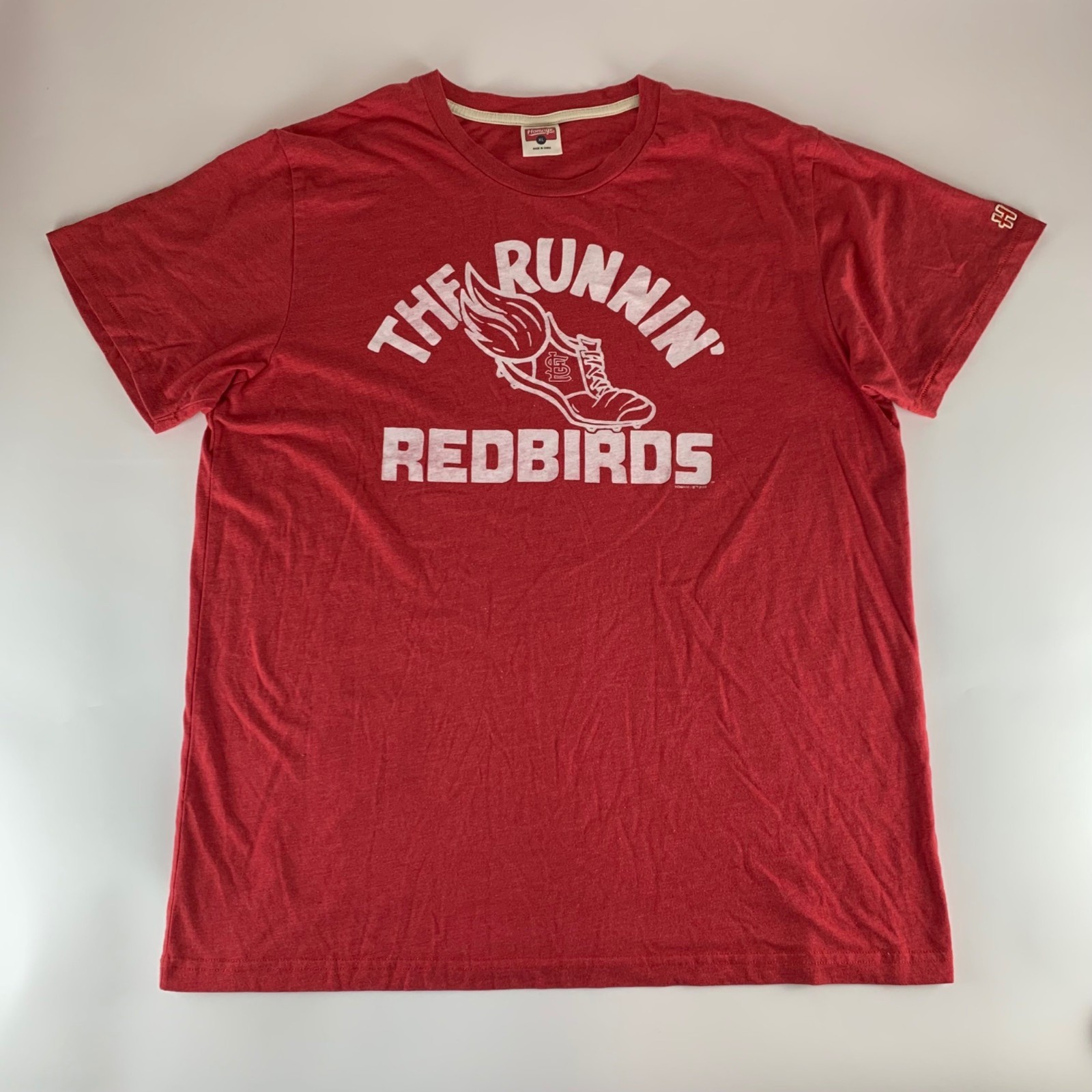 St Louis Cardinals Homage The Runnin Redbirds Short Sleeve Crewneck Shirt Large St Louis Cardinals Homage The Runnin Redbirds Short Sleeve Crewneck Shirt Large