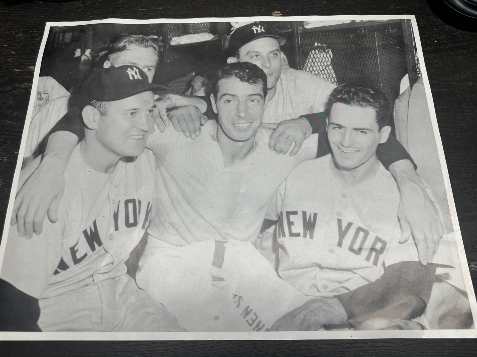 1949 New York Yankees Joe DiMaggio Yogi Berra Vic Raschi 16x20 Vintage Print