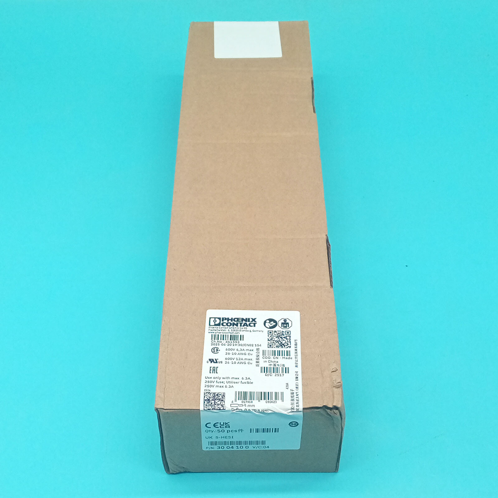 50Pcs/Box New For PHOENIX CONTACT terminal block UK 5-HESI 3004100