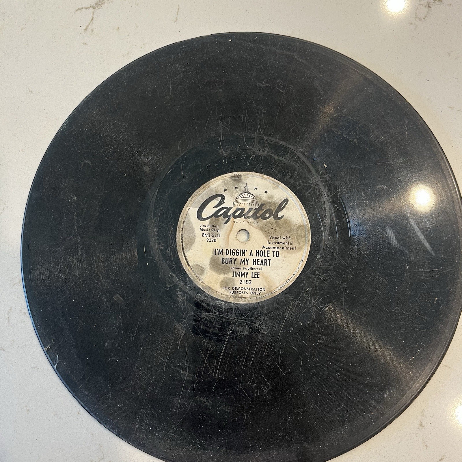 Capitol 2153 Record Jimmy Lee Demo Copy I\'m Diggin\' A Hole Rockabilly Capitol 2153 Record Jimmy Lee Demo Copy I\'m Diggin\' A Hole Rockabilly
