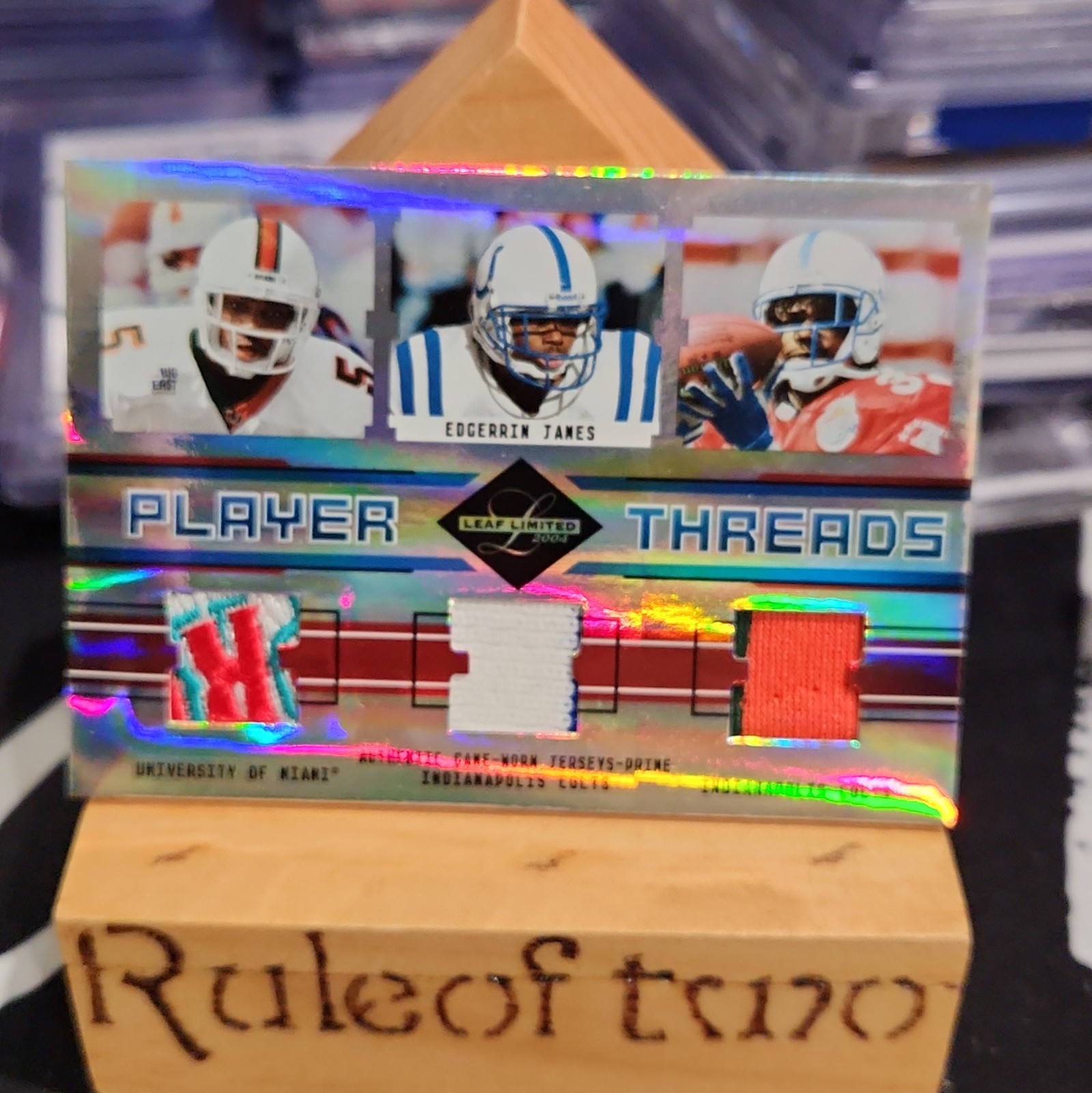 2004 LEAF LIMITED PLAYER THREADS EDGERRIN JAMES TRIPLE JERSEY /25 TRIPLE GU 2004 LEAF LIMITED PLAYER THREADS EDGERRIN JAMES TRIPLE JERSEY /25 TRIPLE GU