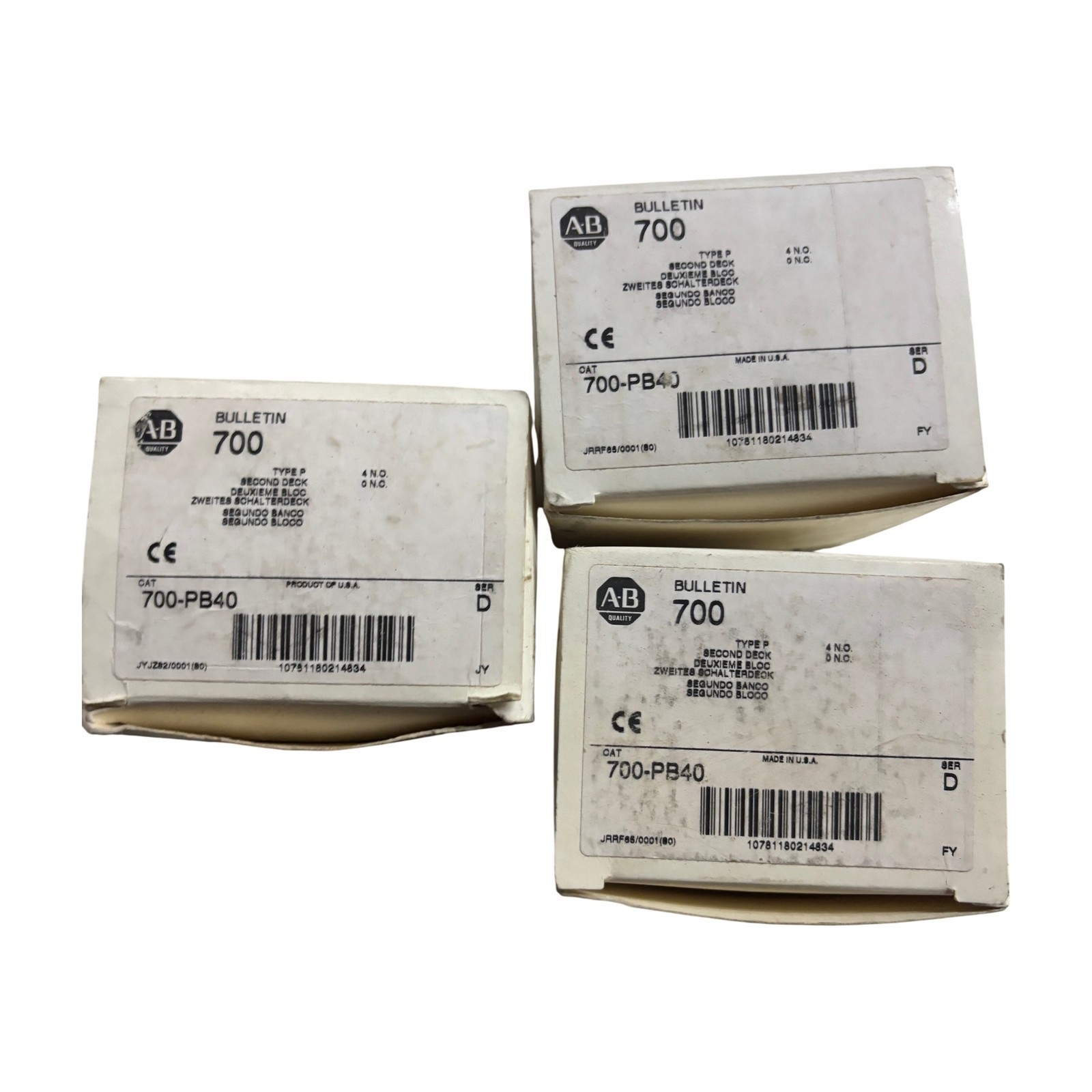 1 PC Allen Bradley 700-PB40 Bulletin 700 4NO Second Deck Contact Block