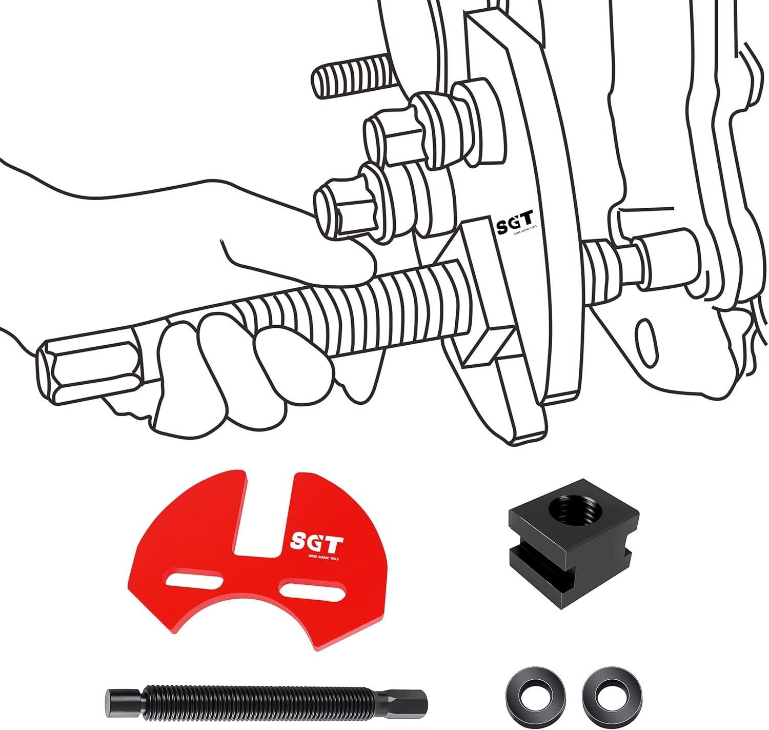 SGT 40100 Hub Remover Set,Wheel Bearing Hub Remover Tool Set Compatible with 5 6