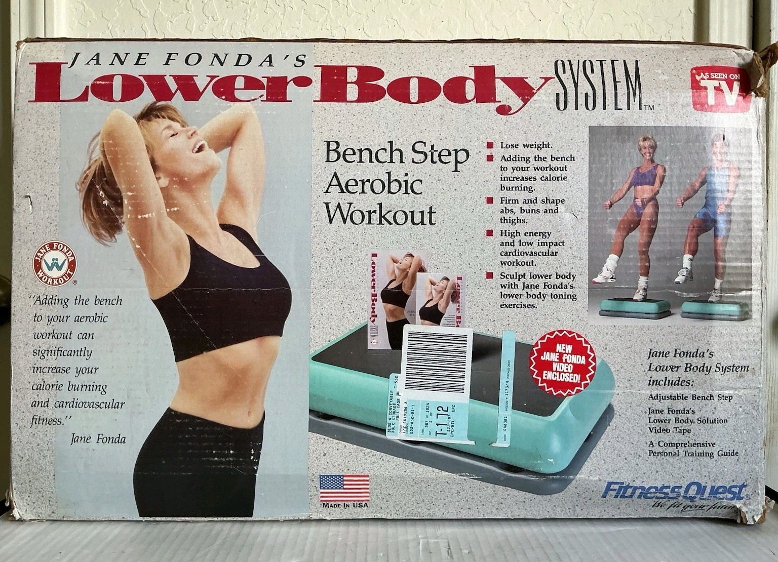 Vintage Jane Fonda Bench Step & Riser Set 2-Tier Fitness Gym Training NO VHS