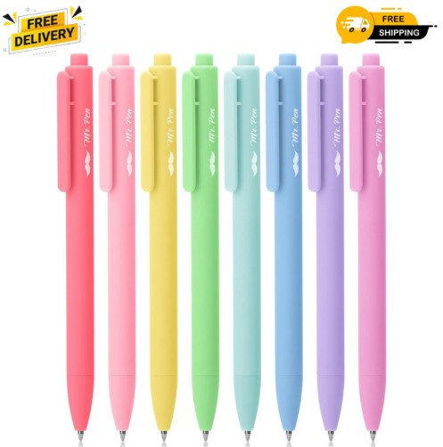 Mr. Pen- Retractable Gel Pens, 8 Pack, Pastel Color Ink, Fine Point 0.7 mm, Fast