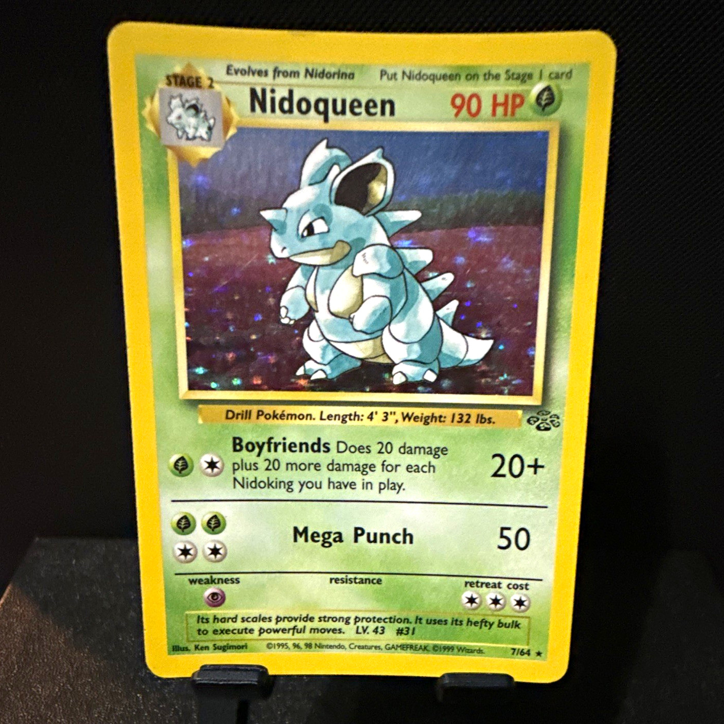 Wizards of the Coast Nidoqueen 07/64 Jungle Holo Rare Unlimited 1999 LP-MP