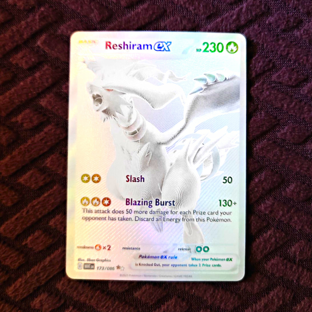 Reshiram ex 173/086 Sv: White Flare Full Art SIR English BWR Mint Fresh Pull Reshiram ex 173/086 Sv: White Flare Full Art SIR English BWR Mint Fresh Pull