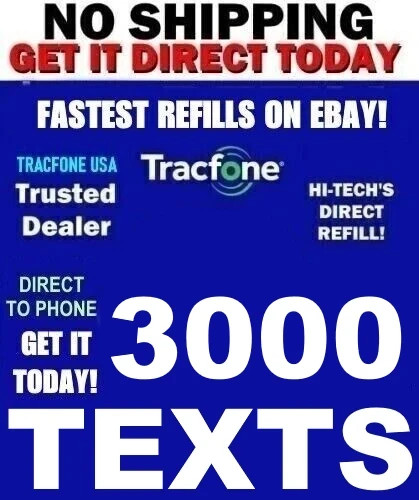 TRACFONE  3000 TEXTS  ⭐ GET IT FAST TODAY NO SHIP  ✅ TRUSTED SELLERS  💓