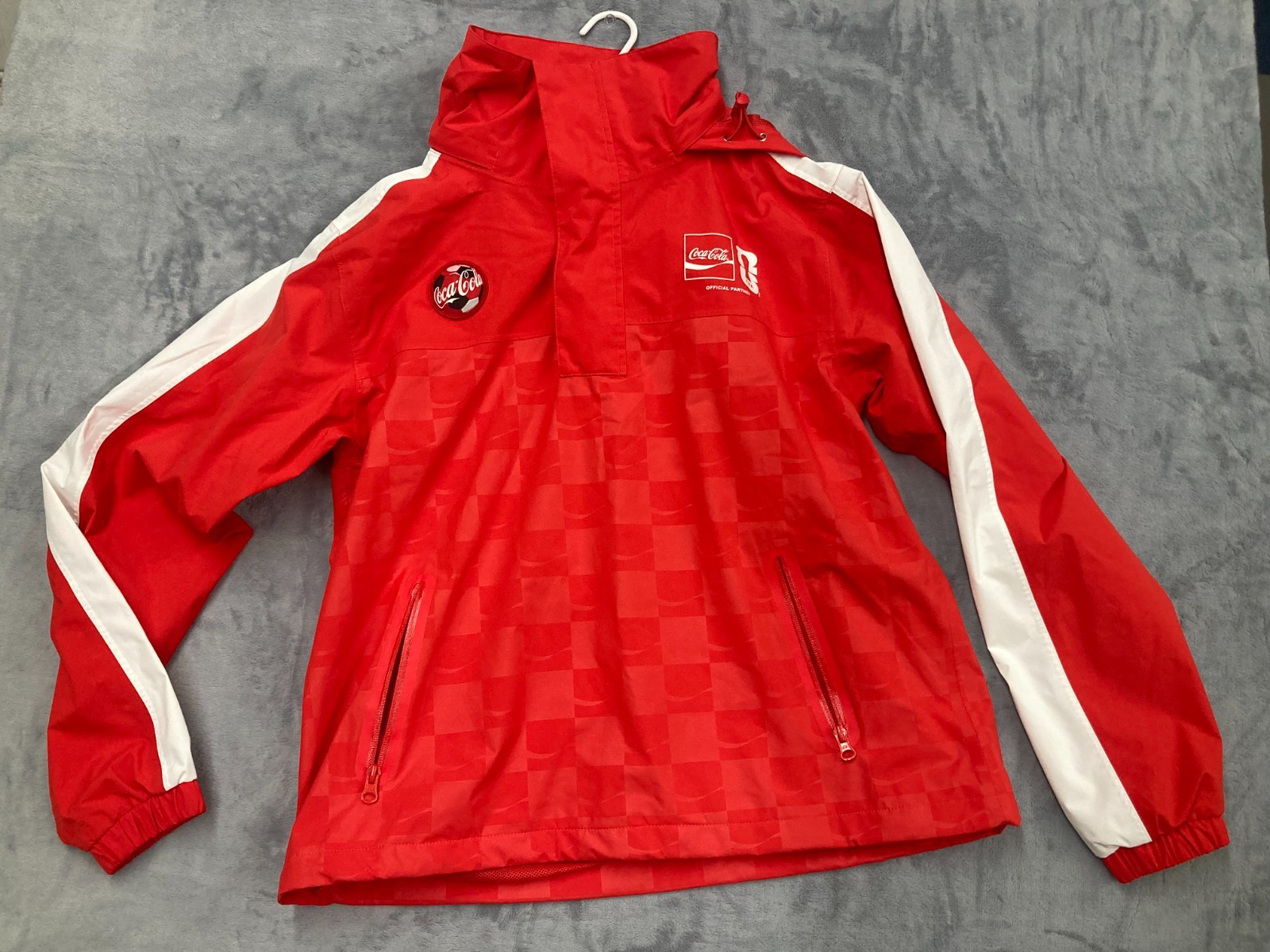 Rare Coca-Cola FIFA Official Partner Coke Rain Jacket  Small  Unisex Windbreaker