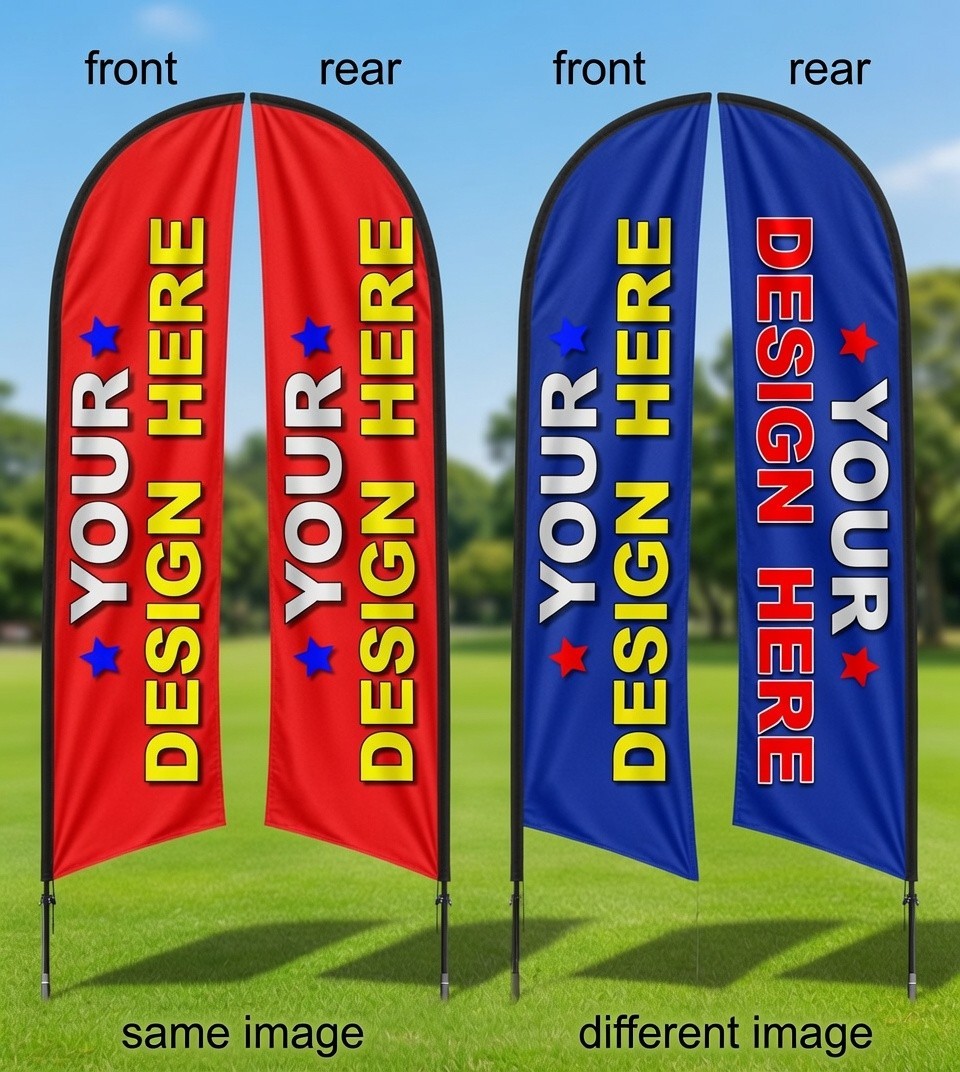DOUBLE SIDED CUSTOM PRINTED Premium quality swooper feather flag banner sign