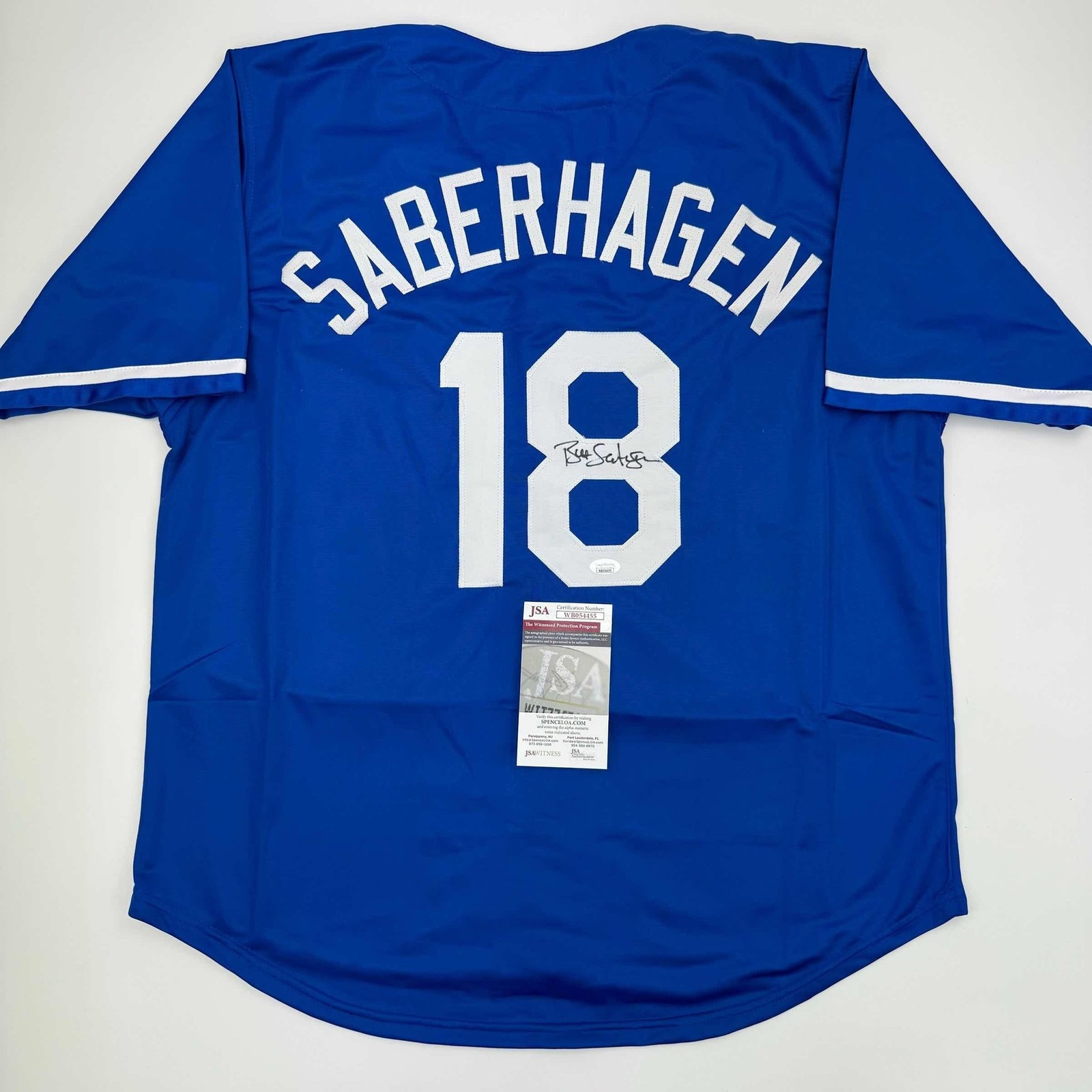 Autographed/Signed Bret Saberhagen Kansas City Dark Blue Jersey JSA COA Autographed/Signed Bret Saberhagen Kansas City Dark Blue Jersey JSA COA