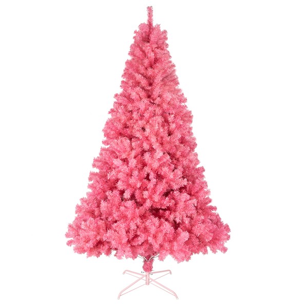 💖 6FT Pink Christmas Tree Full & Lush 1000 Tips Upgraded Wide Metal Stand 💖