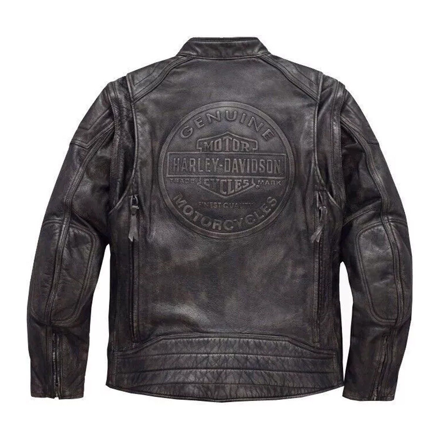 Harley Davidson Men's Dauntless Convertible 2 in 1 Genuine Cow Leather Jacket