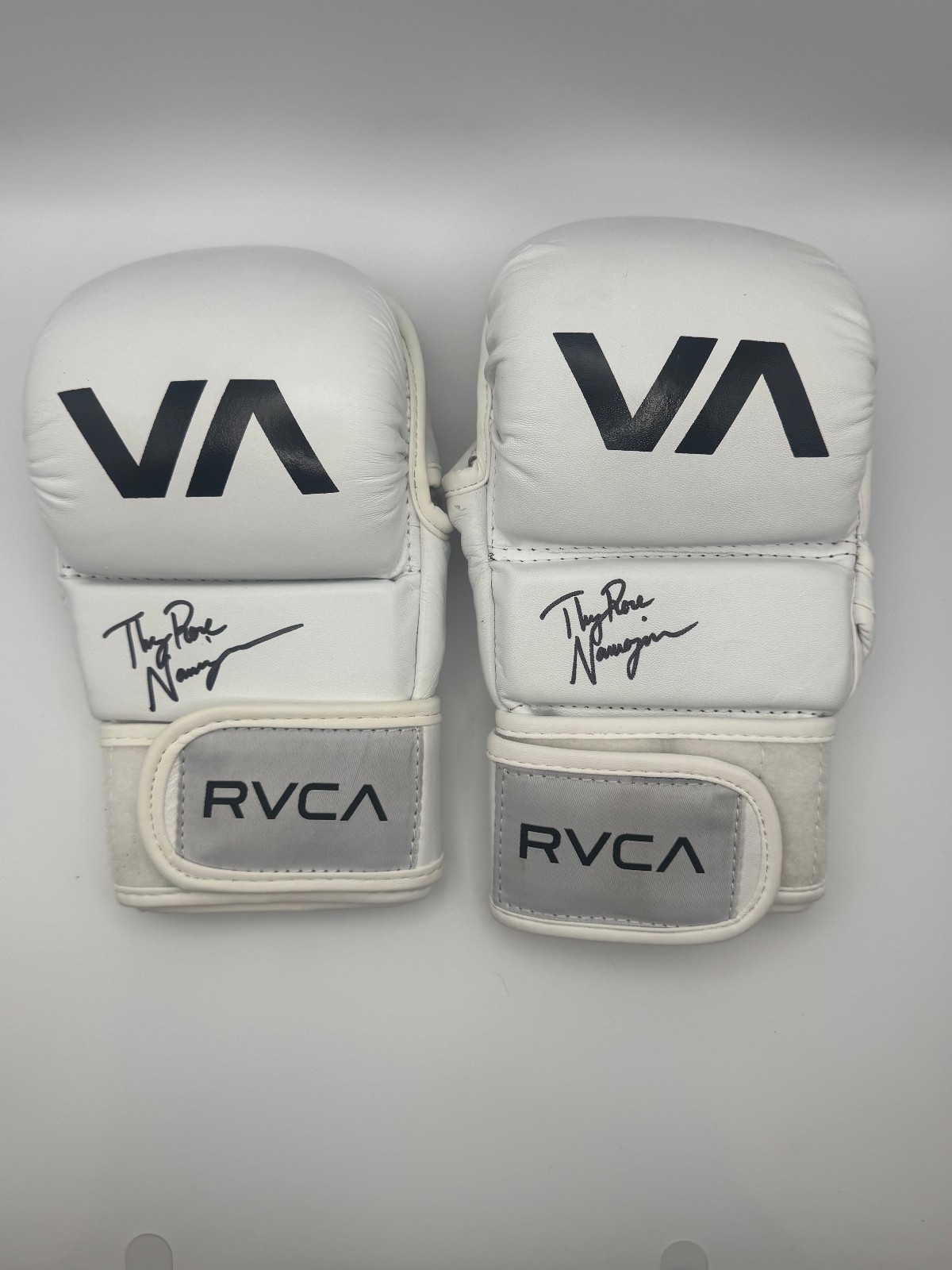 Rose Namajunas Signed RVCA Gloves Pair UFC Thug Rose Autographed MMA Rare