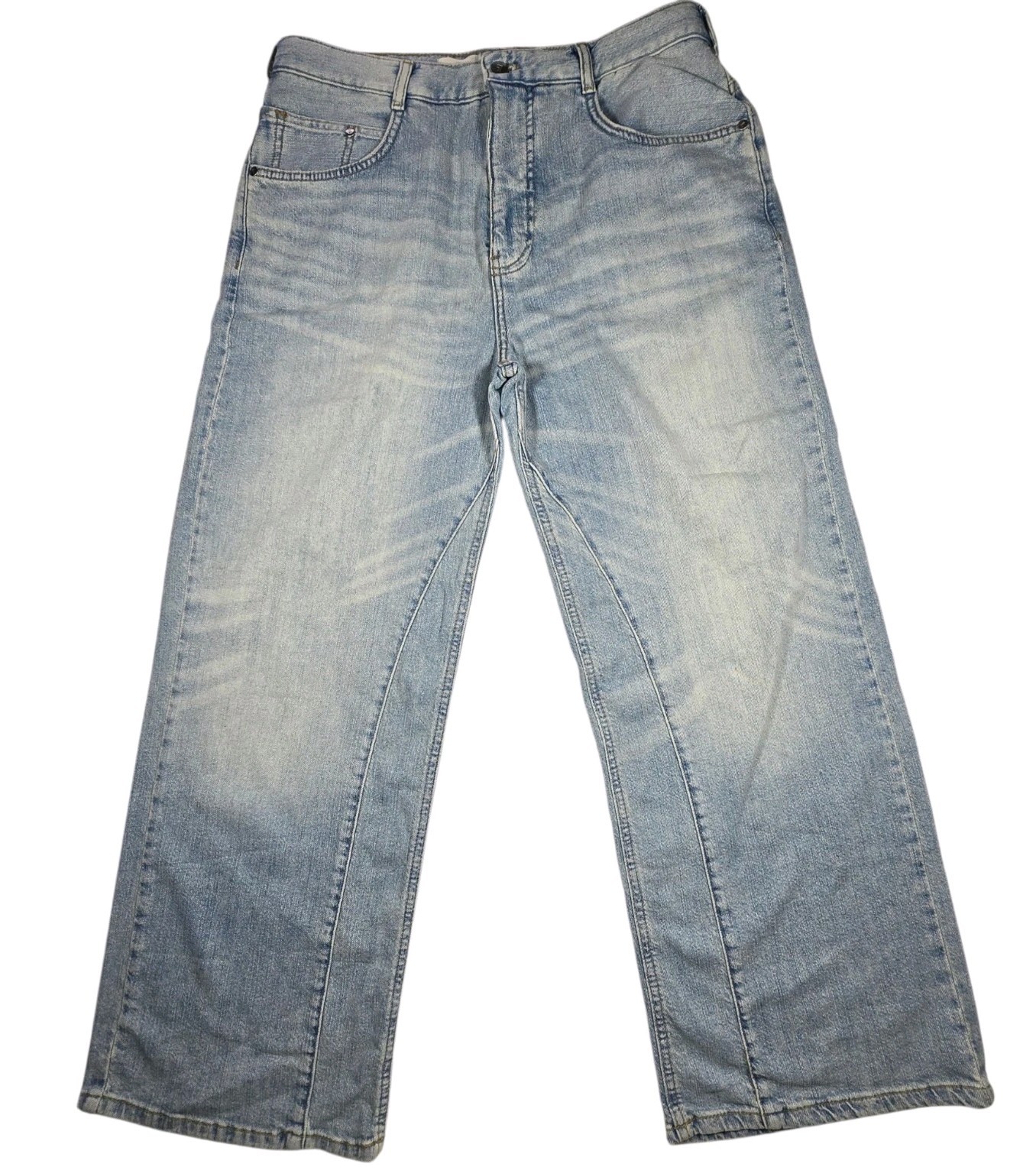 Pilcro by Anthropologie Women\'s Wide Leg Jeans Size 30P Light Wash Soft Denim