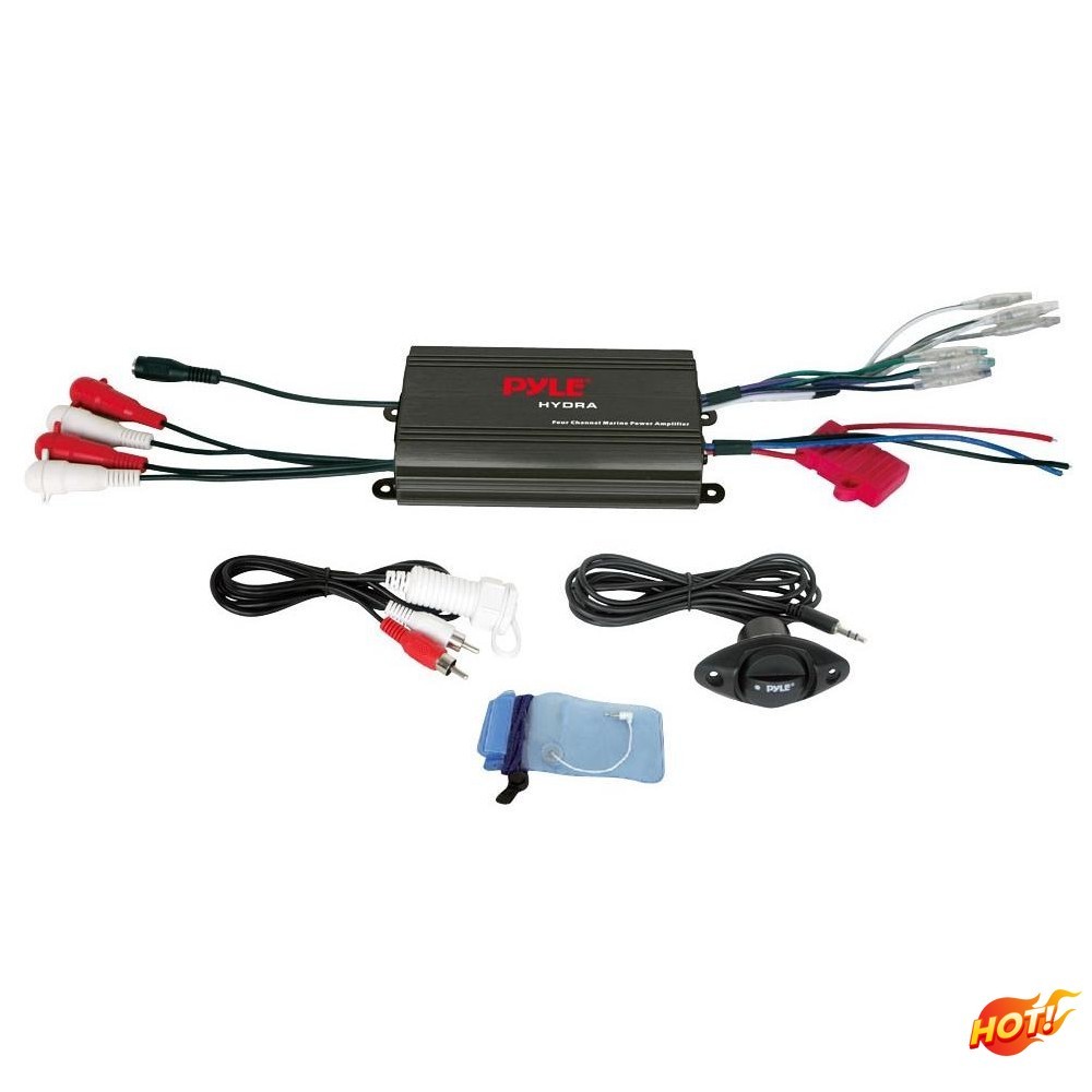 4-Ch. Waterproof Rated Marine Amplifier 800 Watt PLMRMP3B - Black