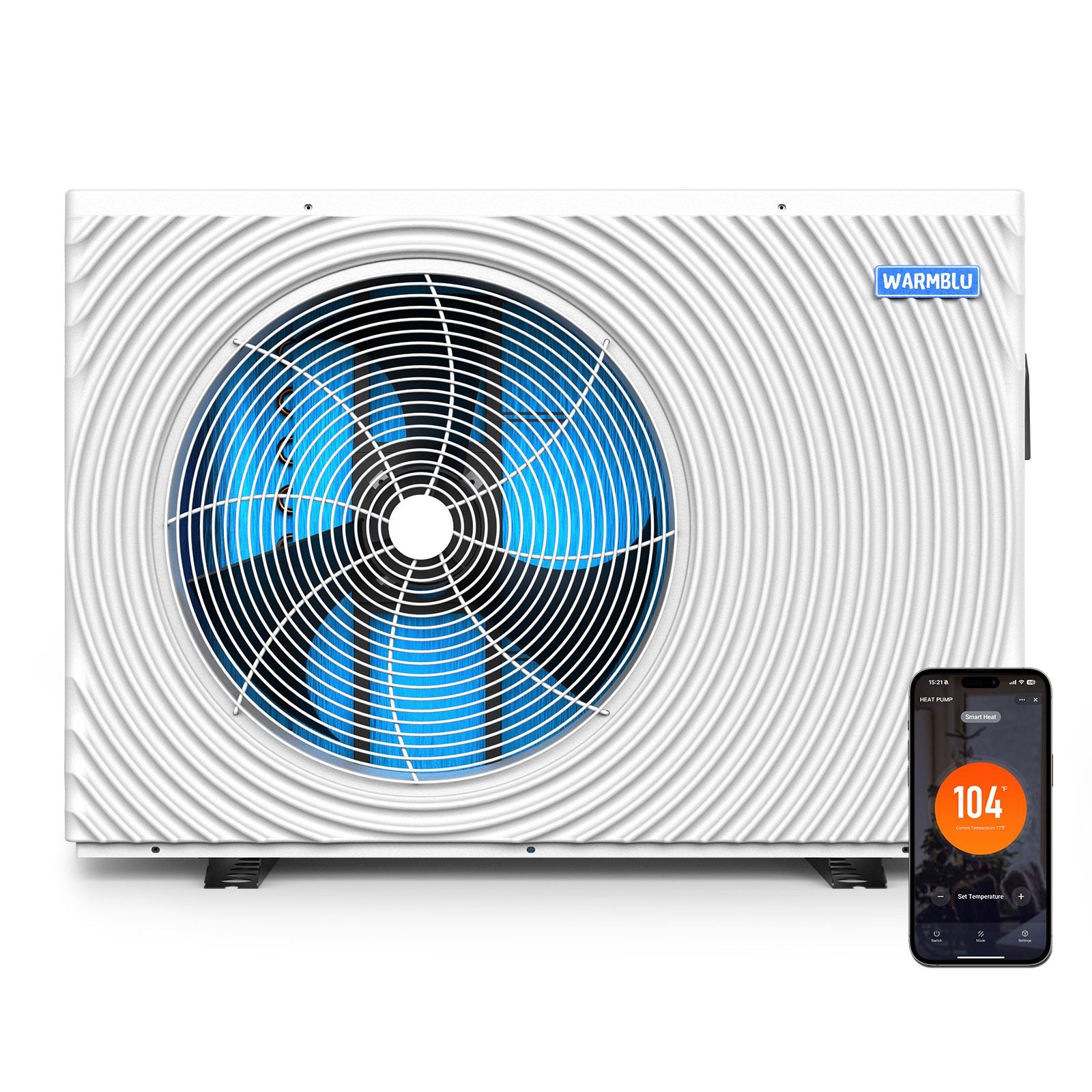 WARMBLU 120V Heat Pump Pool Heater Electric for Above Ground Pools 35,000BTU