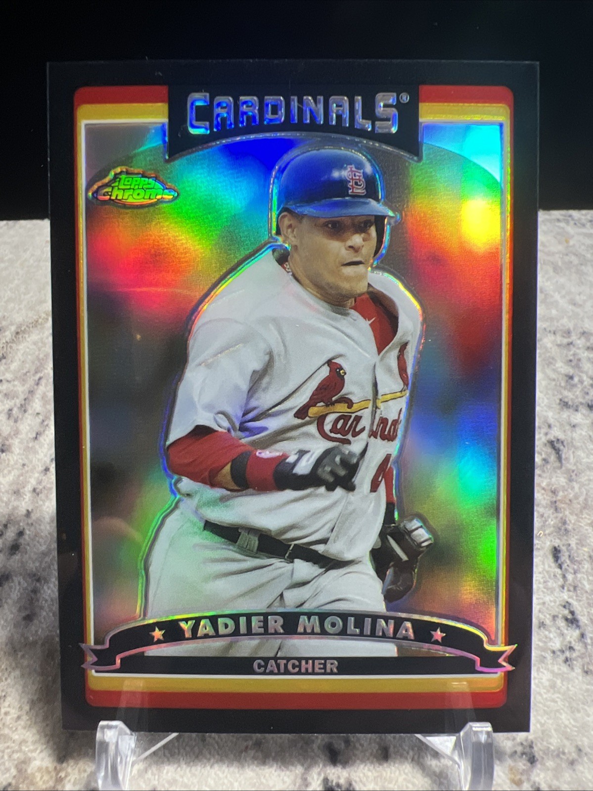 2006 Topps Chrome Yadier Molina #154 - Black Refractor #/549 2006 Topps Chrome Yadier Molina #154 - Black Refractor #/549