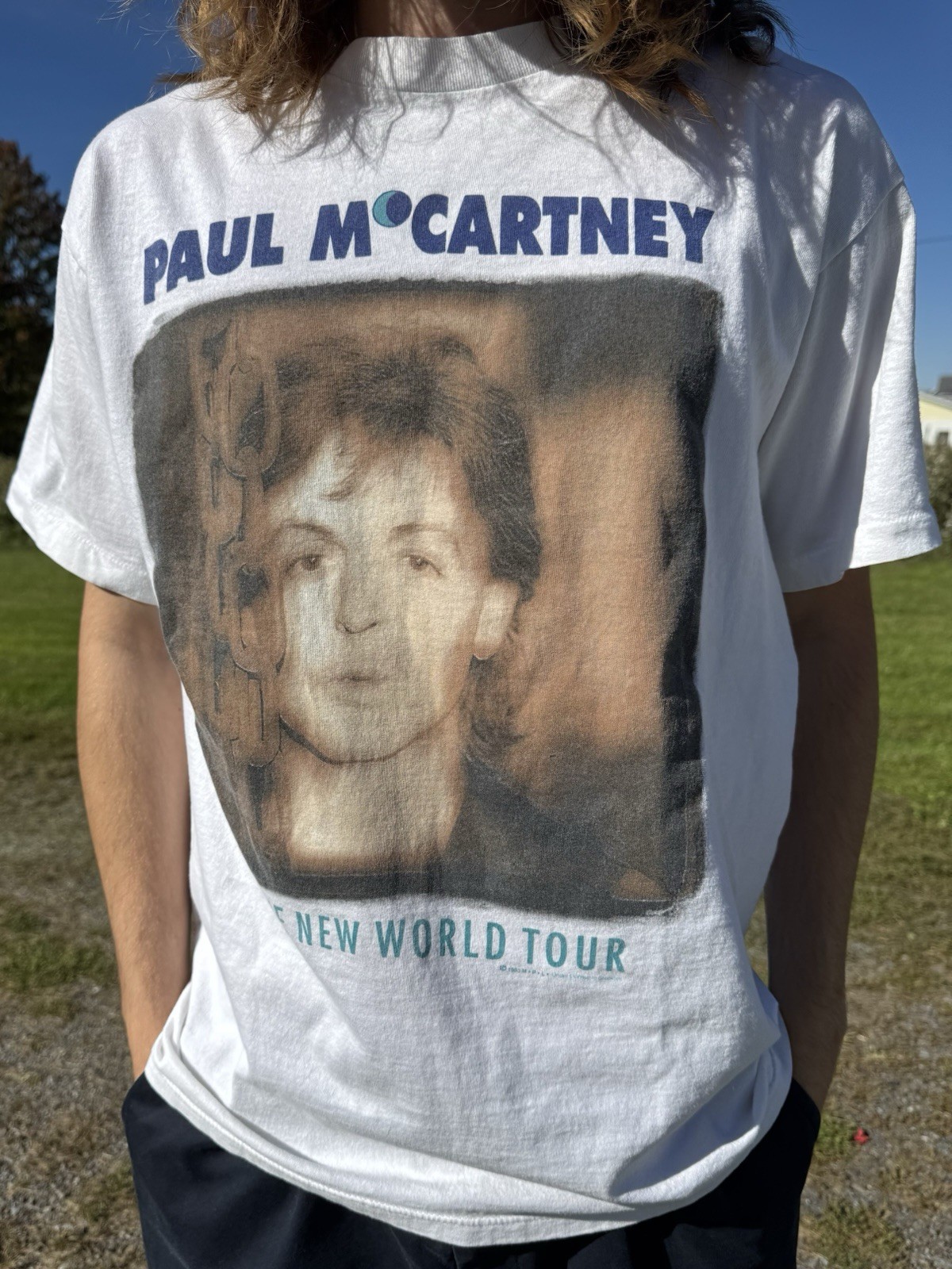 VTG 1993 Paul McCartney New World Tour Shirt Brockum L