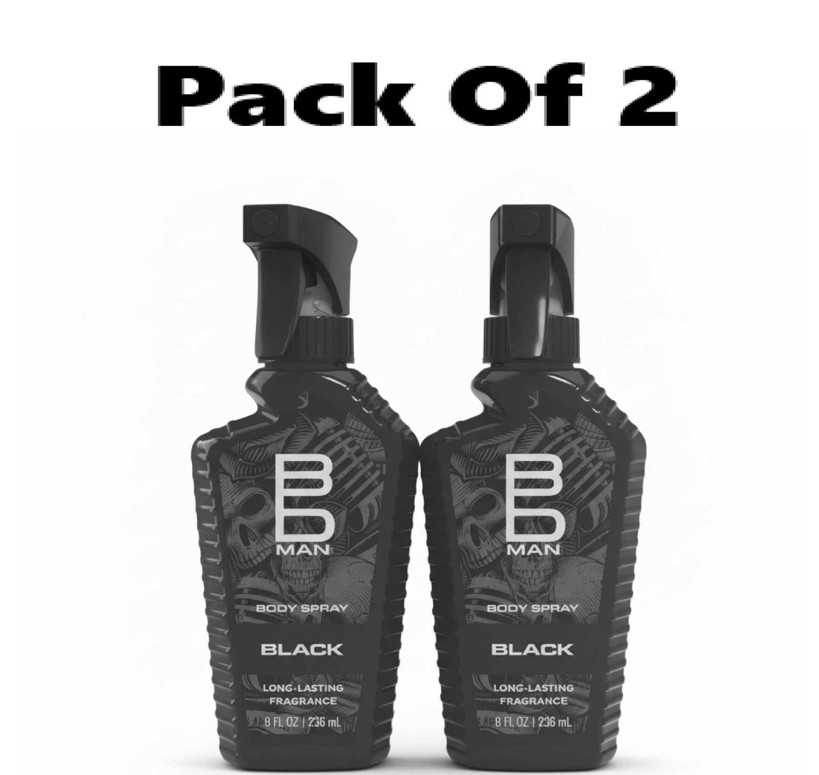 BOD Man Fragrance Body Spray, Black, 8 fl oz Fresh  2 PACK