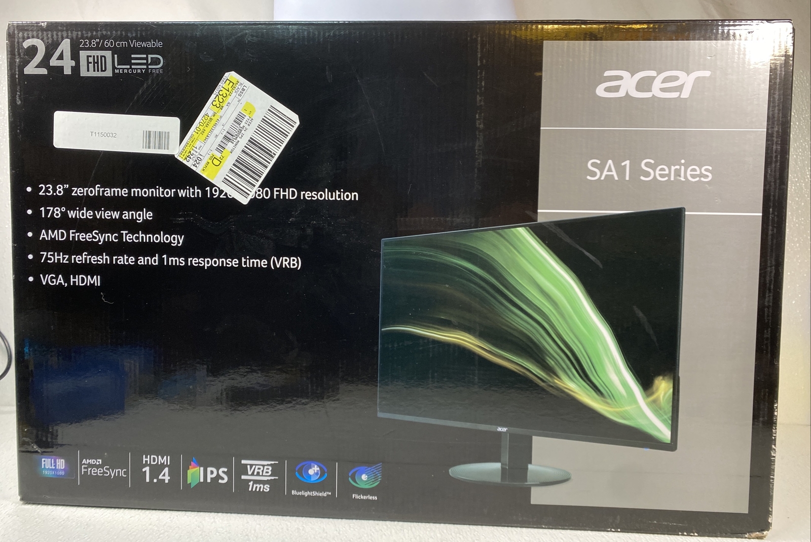 Acer 24” FHD Ultra-Thin IPS Monitor with AMD FreeSync, 75Hz-1ms New Acer 24” FHD Ultra-Thin IPS Monitor with AMD FreeSync, 75Hz-1ms New