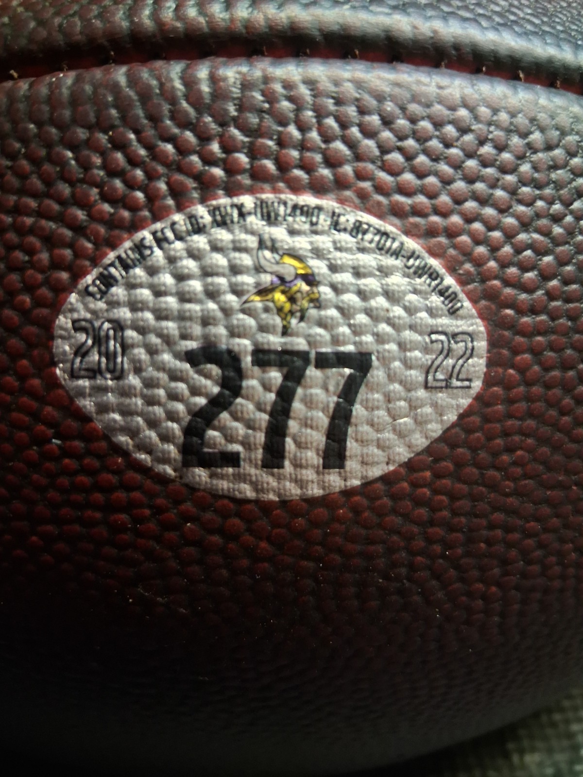 2022 Minnesota Vikings Team Issued Game Prepped Footballs