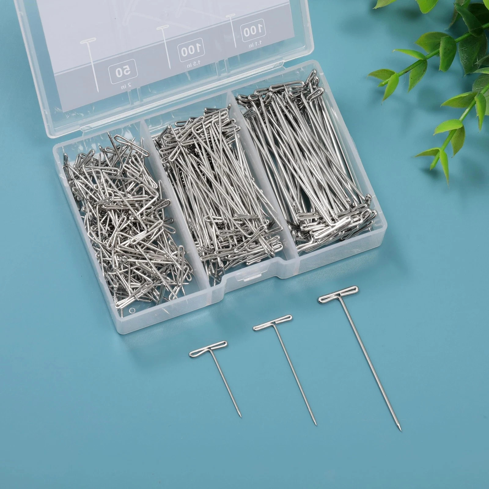 250Pcs T Pins, 1inch /1.5inch/ 2 inch T-Pins,Stainless Steel T Pins Silver