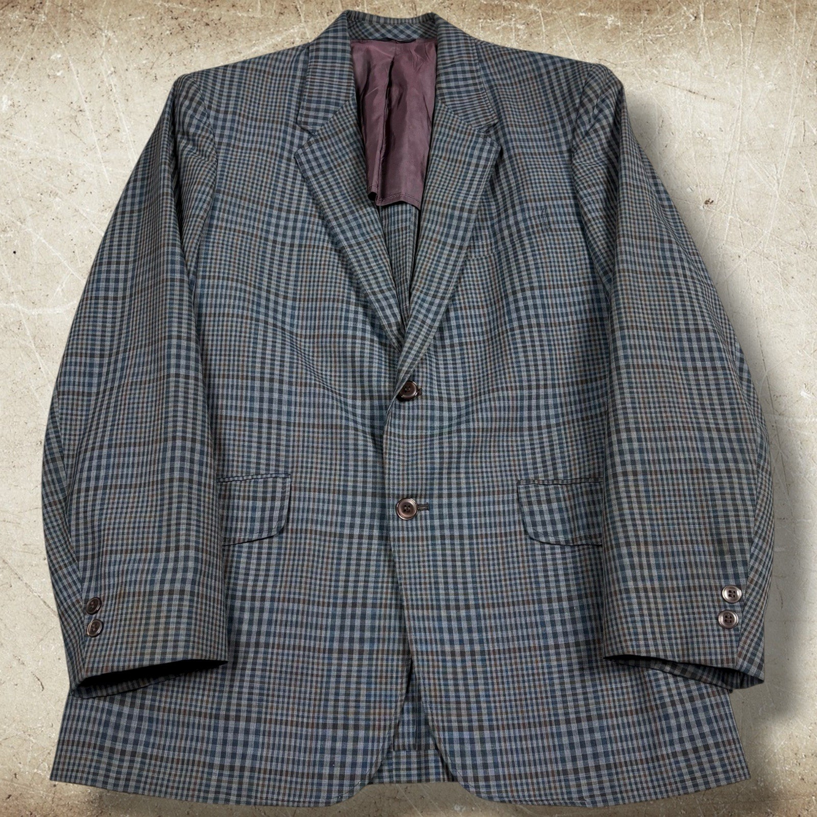 Vintage 60’s Towncraft Penneys Unstructured Blazer Men Size 38 Plaid Check Retro