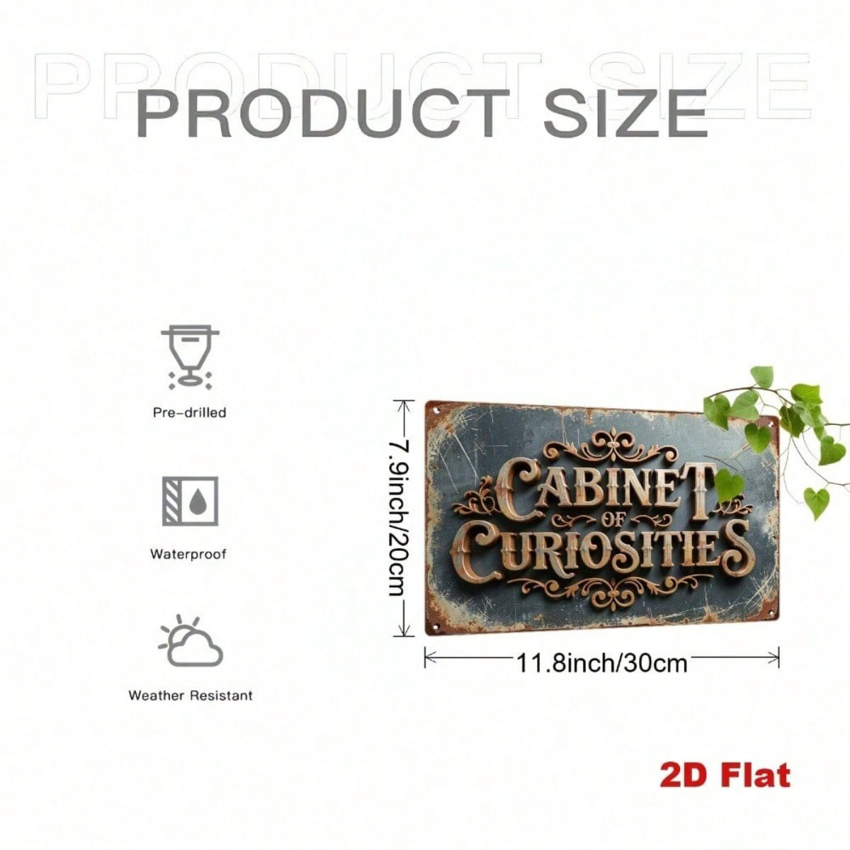 CIFbuy Vintage Cabinet Of Curiosities Metal Sign, 2D Flat Iron Wall Decor, CIFbuy Vintage Cabinet Of Curiosities Metal Sign, 2D Flat Iron Wall Decor,
