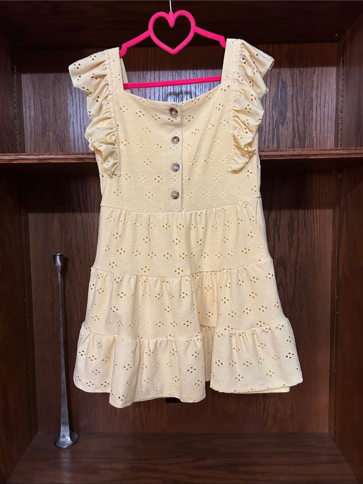 btween Yellow Eyelet Ruffle Tiered Sundress girls size 7 btween Yellow Eyelet Ruffle Tiered Sundress girls size 7