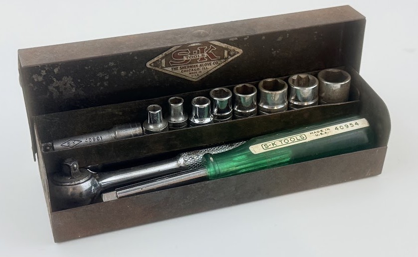 Vtg S-K SK Tool Breaking Bar Socket Set 1/4
