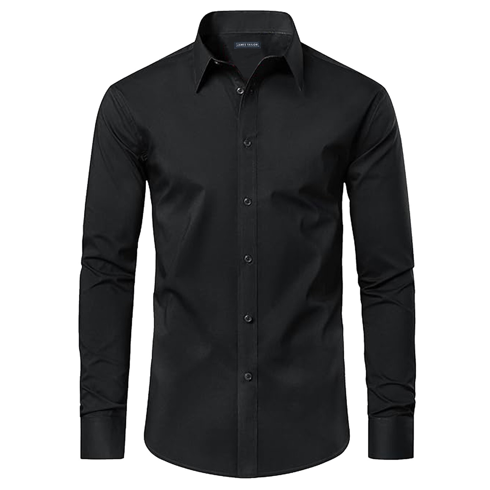 Mens Long Sleeve Dress Shirt Button Down Casual Printed Fancy Contrast Trim Cuff