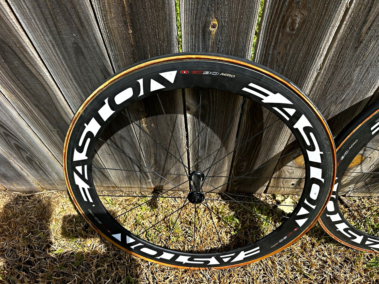 Easton EC90 Aero 700C Carbon Tubular wheel set one front and two rear