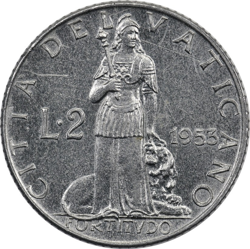 Vatican City - 2 Lire - 1953 - Pius XII