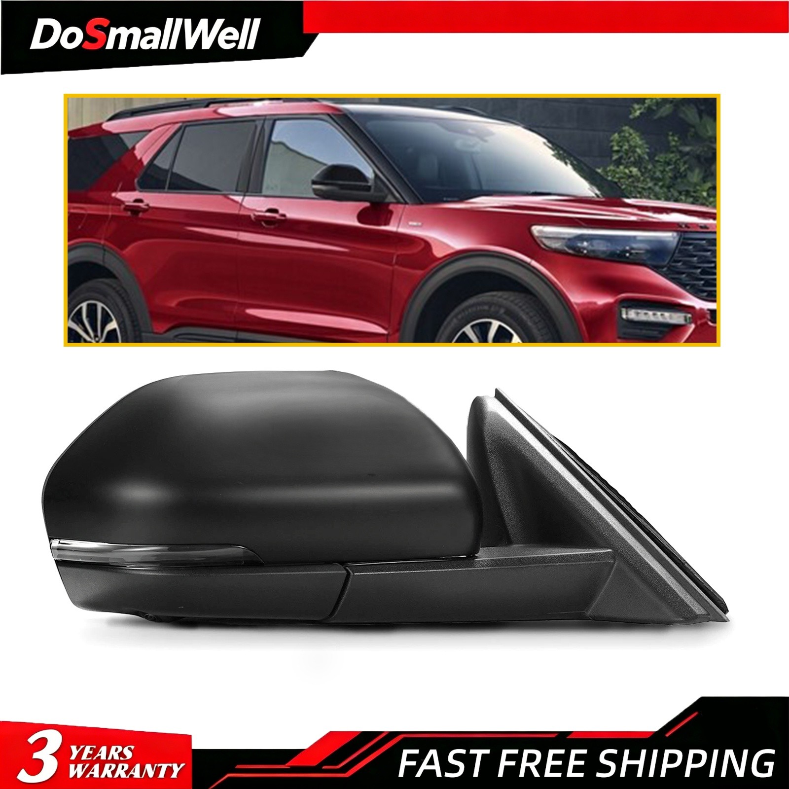 Side Mirror For 2020-2024 Ford Explorer Heated W/Blind Spot &Camera Right 13 Pin