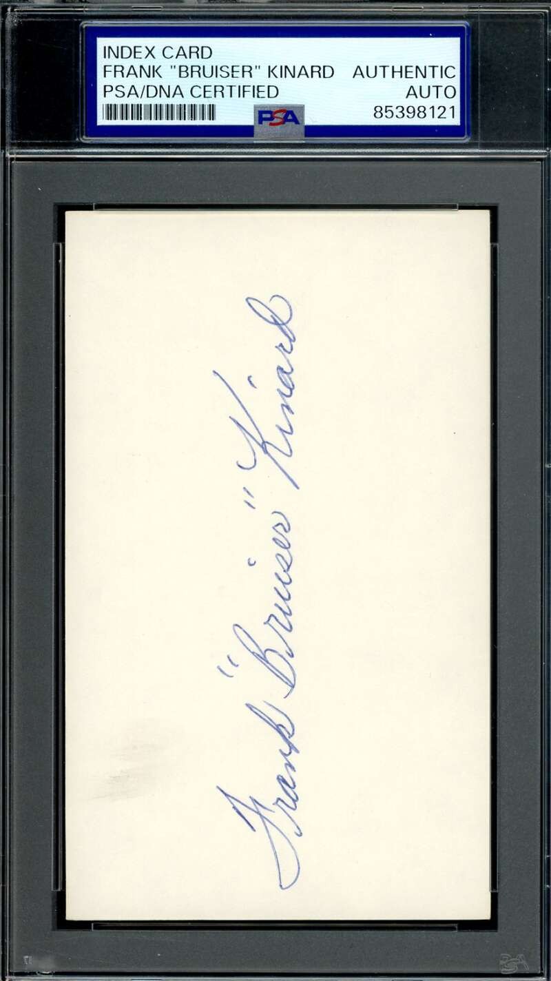 Frank Bruiser Kinard PSA DNA Signed 3x5 Index Card Ole Miss Autograph